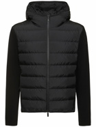 MONCLER Knitted Wool Blend Down Cardigan Jacket