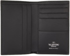 Valentino Garavani White & Black Leopard 'VLTN' Bifold Card Holder