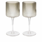 ferm LIVING Ripple White Wine Glasses - Set of 2 in Smoked Grey 