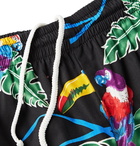 Go Barefoot - Cruizing Tropical Birds Printed Shorts - Black