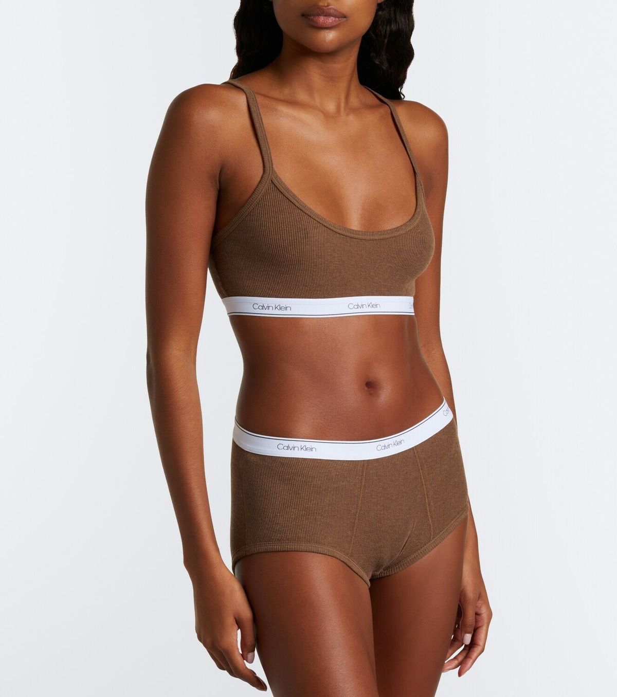 Calvin Klein Collection Sienna ribbed-knit cotton-blend bralette