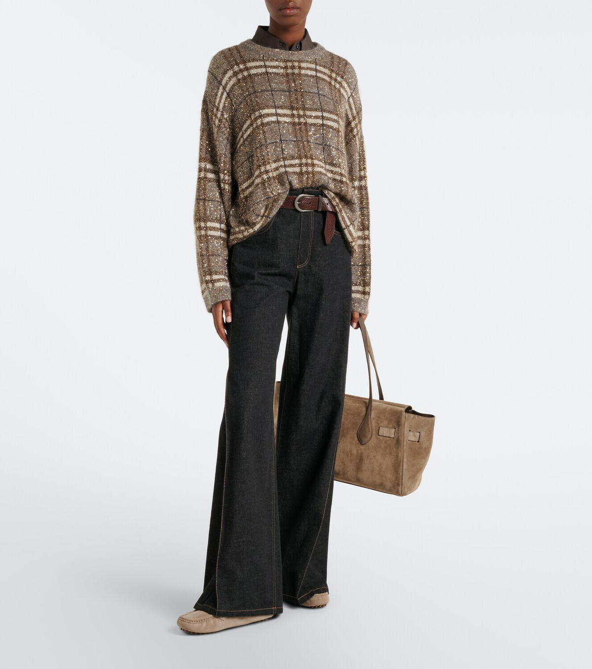 Brunello Cucinelli Monili shearling-lined suede boat shoes