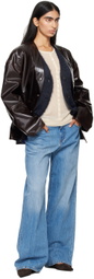 Nanushka Brown Edee Vegan Leather Jacket