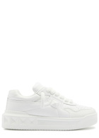 Valentino One Stud Panelled Leather Sneakers White