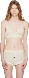 OPEN YY Beige Crinkled Bralette