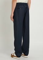 Dolce & Gabbana Drawstring Straight-leg Wool Trousers Black