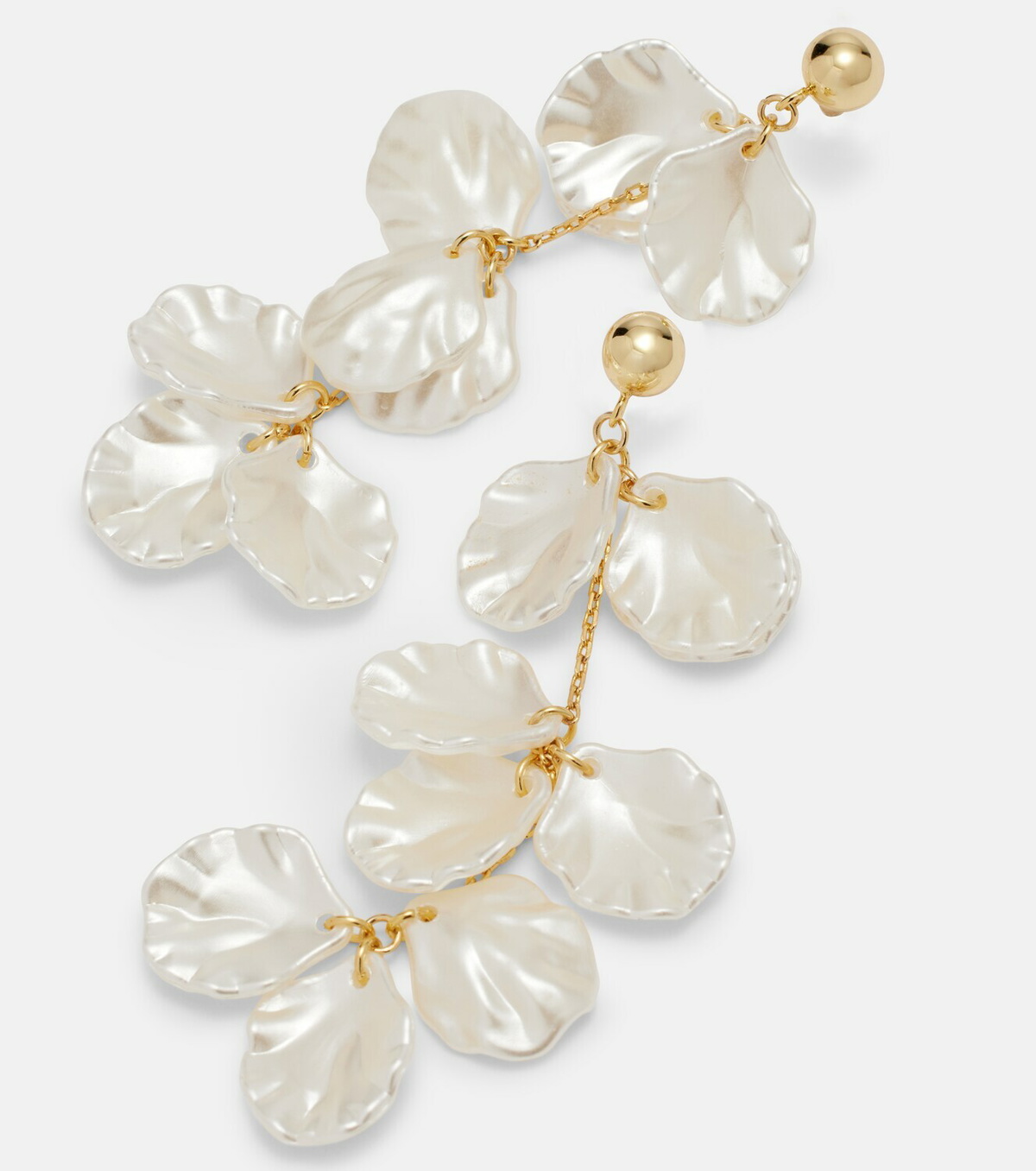 Self-Portrait Tiered faux pearl-embellished earrings