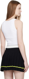 Casablanca White Ribbed Tank Top