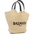 BALMAIN Beige Mini 'BALMAIN' Crochet Tote