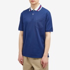 Gucci Men's Collar Logo Polo Shirt in Blue
