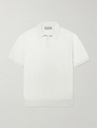 Canali - Cotton and Silk-Blend Polo Shirt - Neutrals