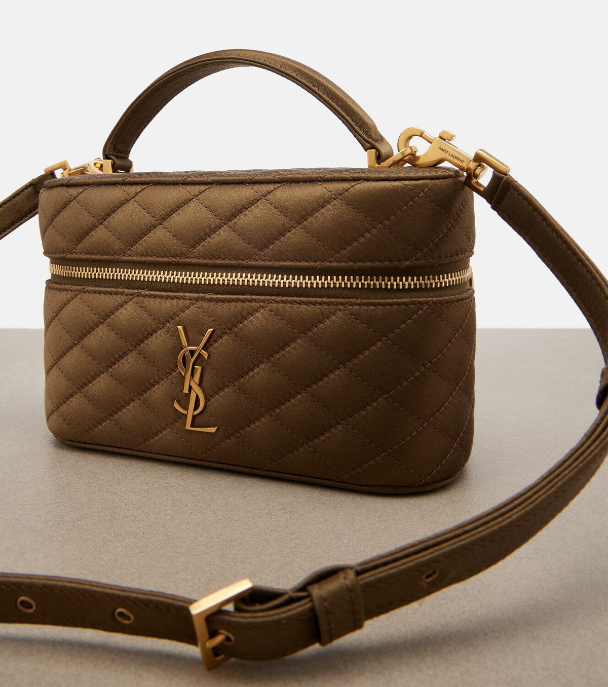 Saint Laurent Gaby Mini quilted satin vanity bag
