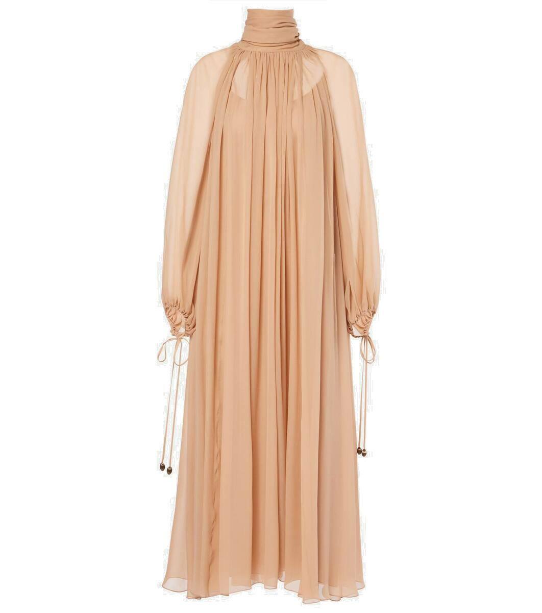 Chlo Gathered silk georgette maxi dress Chloe