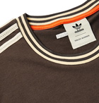 adidas Consortium - Wales Bonner Logo-Embroidered Striped Cotton-Blend Jersey T-Shirt - Brown