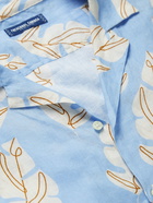 Frescobol Carioca - Roberto Camp-Collar Printed Linen Shirt - Blue