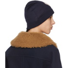 Chloe Navy Wool Jacquard Monogramme Beanie