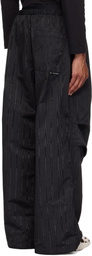 Marine Serre Black Recycled Moiré Parachute Sweatpants