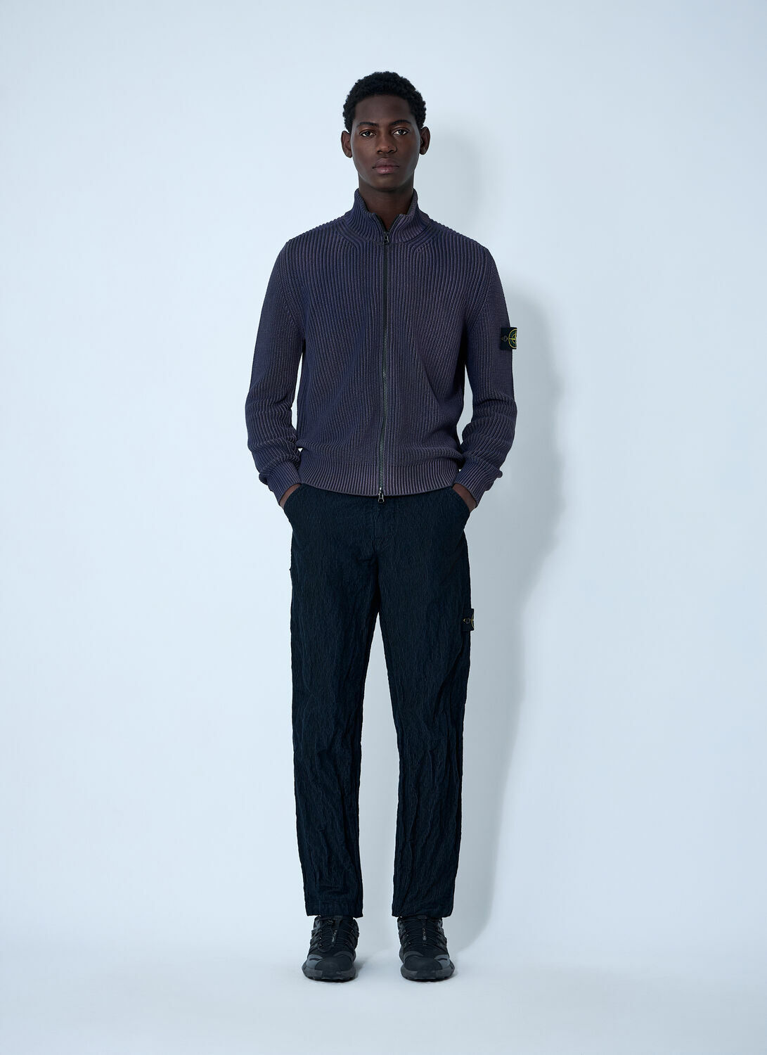 Stone Island Zip-Up Rib Cardigan