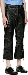Namacheko Black Paneled Eel Leather Pants