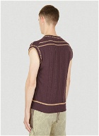 Ruched Sleeveless Sweater in Burgundy