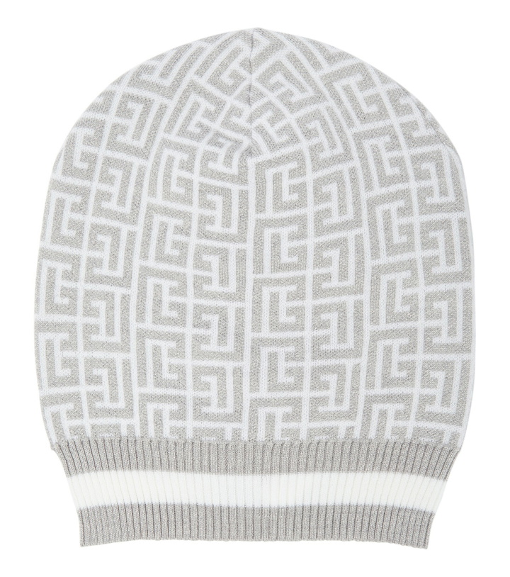 Photo: Balmain - Monogram jacquard wool-blend beanie