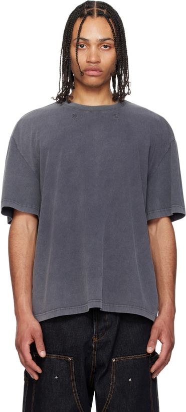 Photo: KUSIKOHC Gray Flower Printed T-shirt