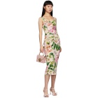 Dolce and Gabbana Pink Crepe Floral Skirt