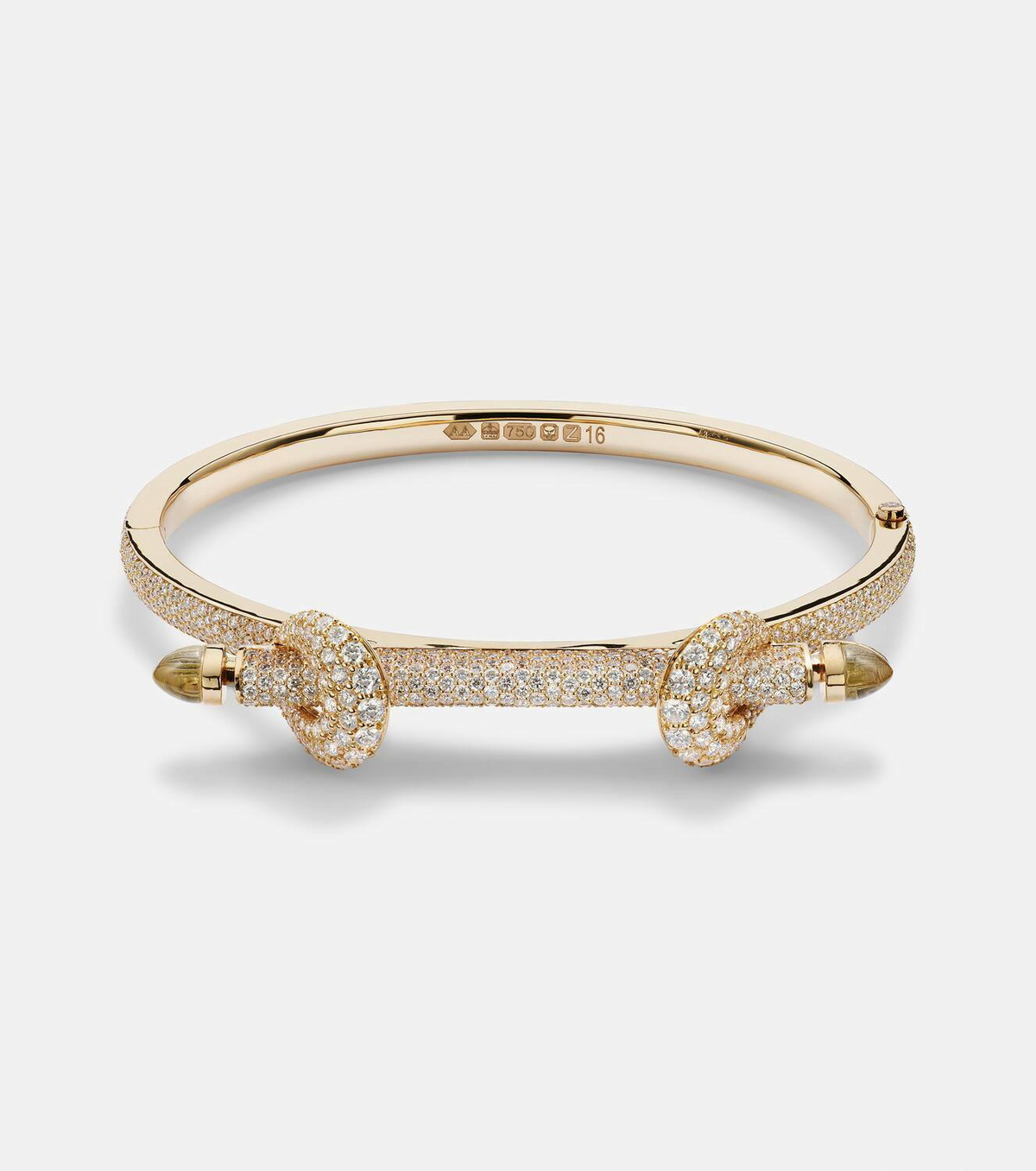 Ananya Chakra Icon 18kt gold bracelet with diamonds and quartz
