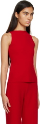 Birrot Red Boat Neck Tank Top