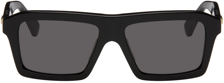 Photo: Bottega Veneta Black Rectangular Sunglasses