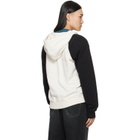MM6 Maison Margiela Off-White & Black Paneled Zip-Up Hoodie