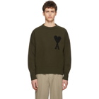 AMI Alexandre Mattiussi Green Oversized Ami De Coeur Sweater