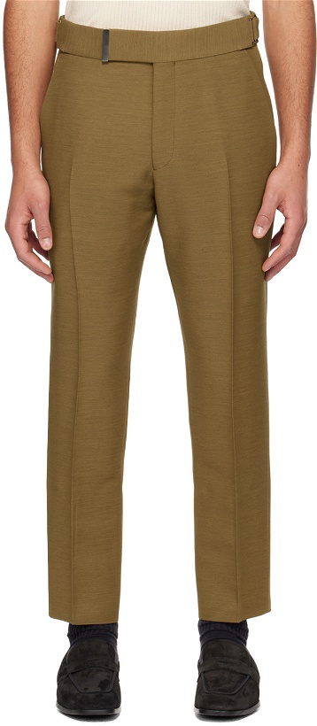Photo: TOM FORD Khaki Belted Trousers