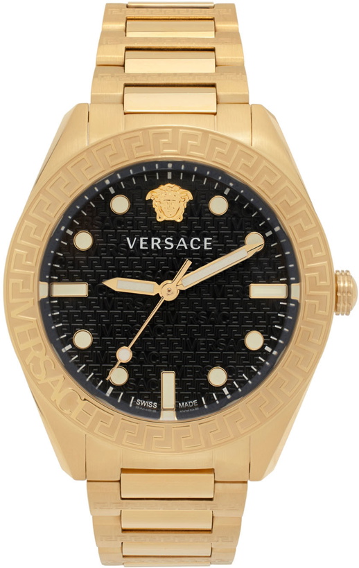 Photo: Versace Gold Greca Dome Watch