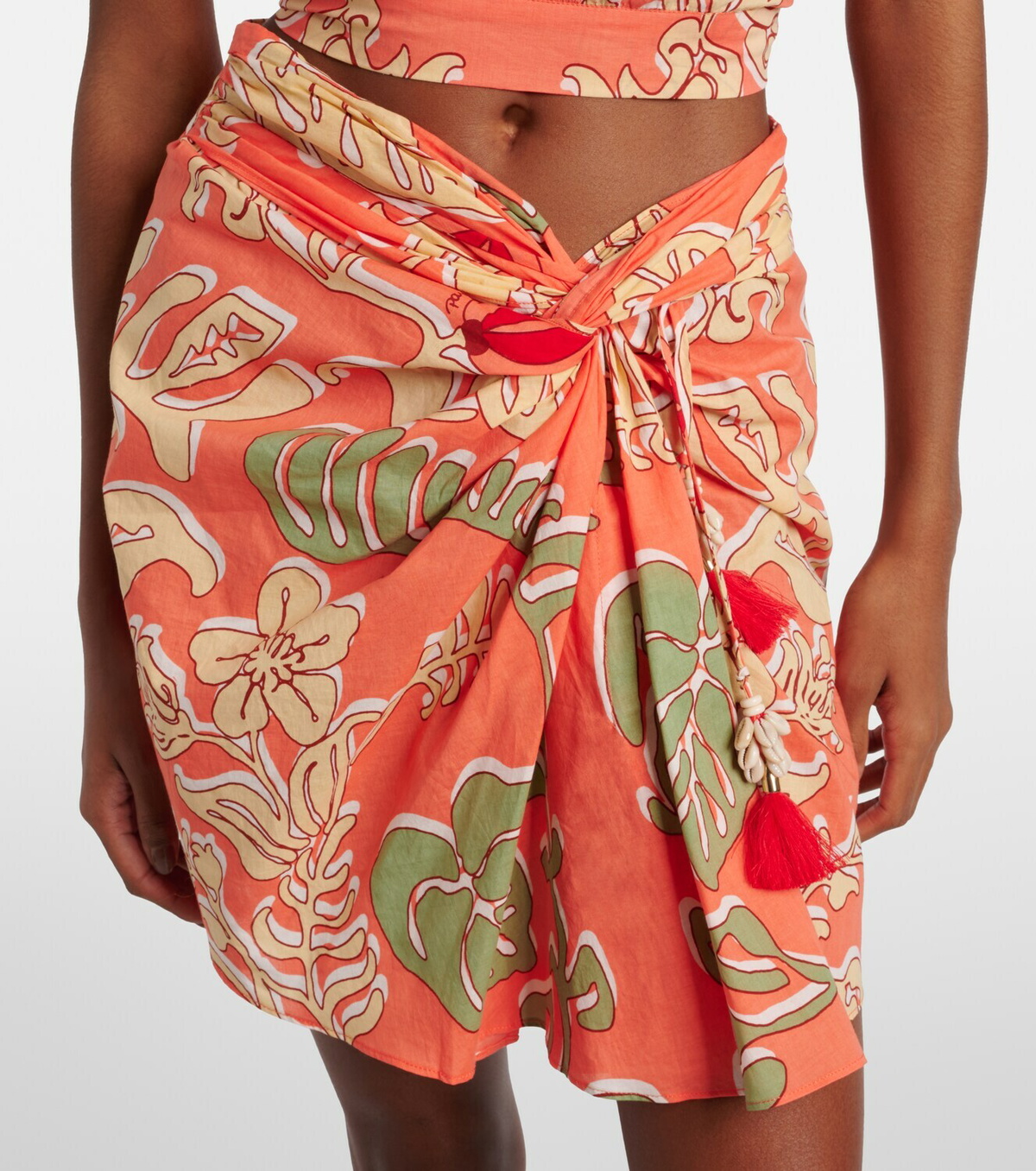 Poupette St Barth Tilda gathered printed cotton miniskirt