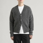 AMI Paris Men's Alpaca Cardigan With ADC in Carbon Grey