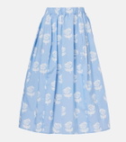 Marni Floral cotton poplin midi skirt