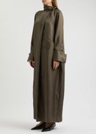 Rohe Scarf-effect Silk-satin Maxi Dress Brown
