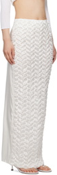 BEVZA White Spikelet Maxi Skirt
