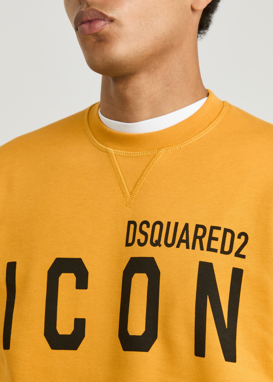 DSQUARED2 Logo-print Cotton Sweatshirt Yellow