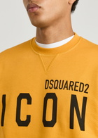 DSQUARED2 Logo-print Cotton Sweatshirt Yellow