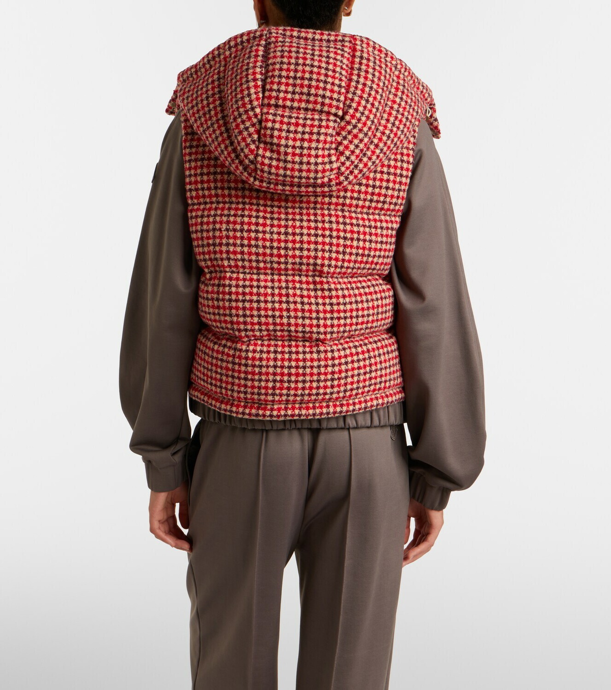 Moncler Niverolle checked wool-blend down vest