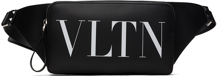 Photo: Valentino Garavani Black Leather VLTN Belt Bag