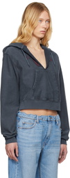 alexanderwang.t Navy Distressed Cotton Hoodie