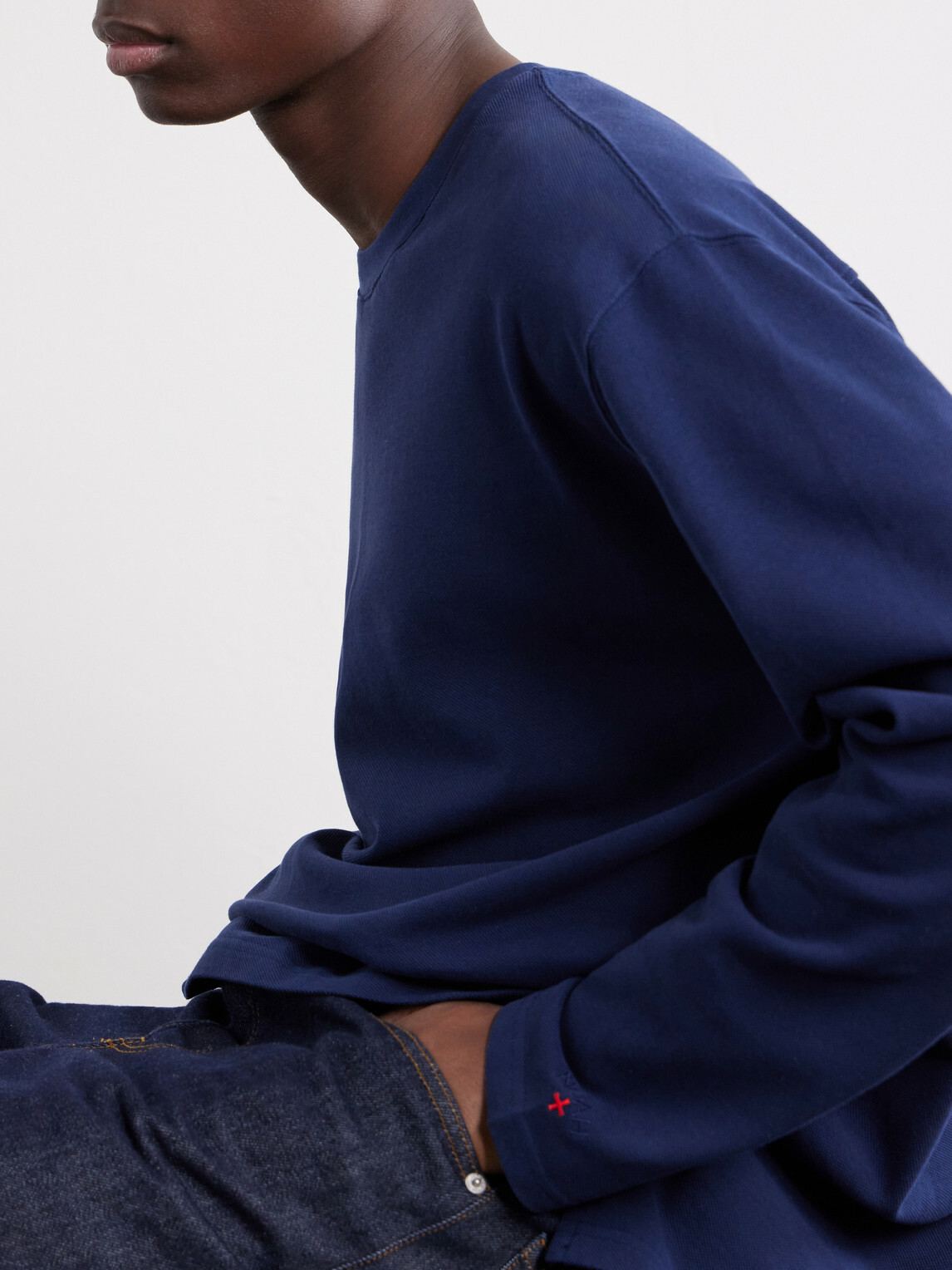 Noah - Cotton-Piqué Sweater - Blue
