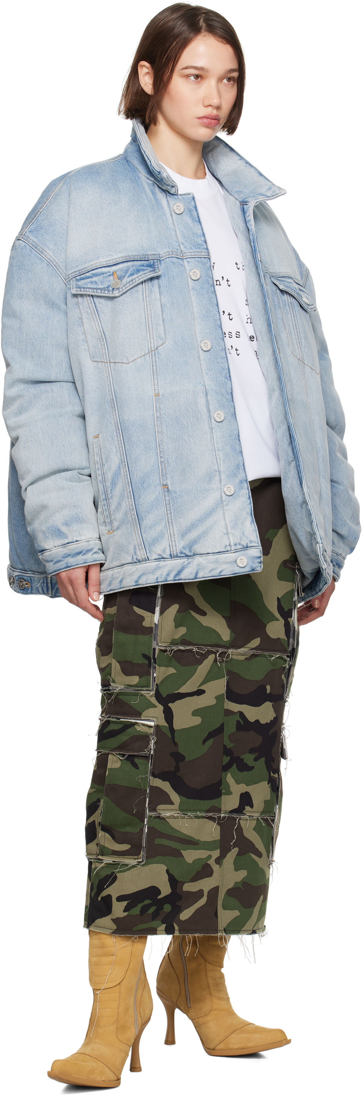 VETEMENTS Blue Puffer Denim Jacket