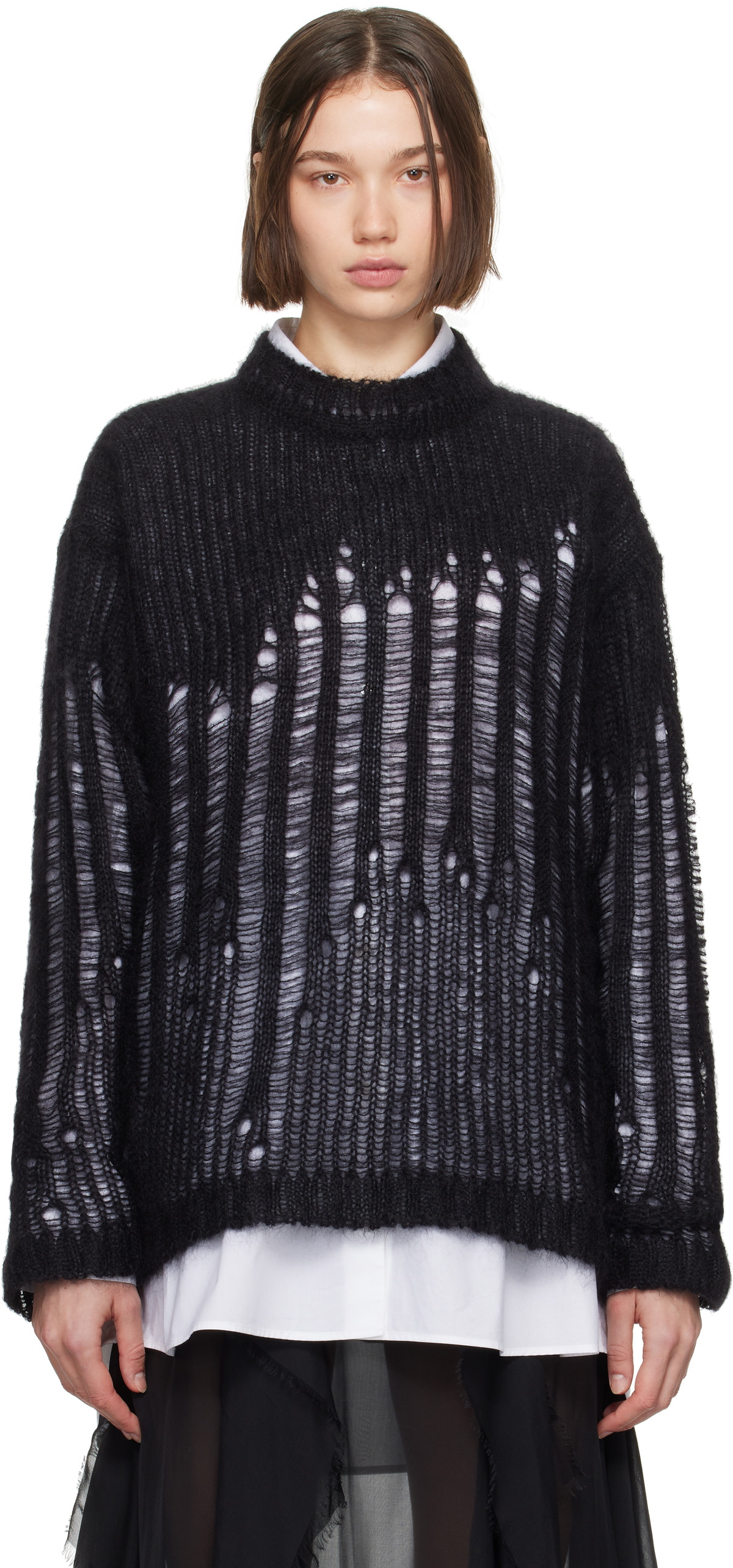 Ann Demeulemeester Black Rigmor Oversize Sweater Ann