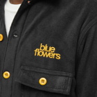 Blue Flowers Men's Spectral Fleece Shirt in Black