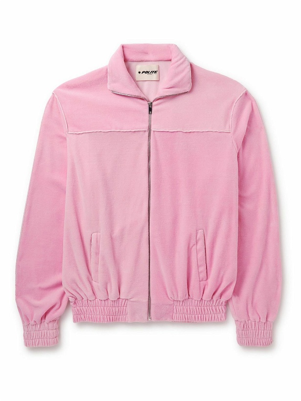 Photo: POLITE WORLDWIDE® - Cotton-Blend Fleece Zip-Up Sweatshirt - Pink
