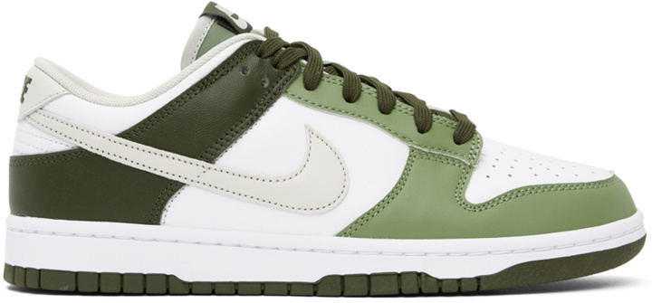 Photo: Nike Khaki & White Dunk Low Sneakers